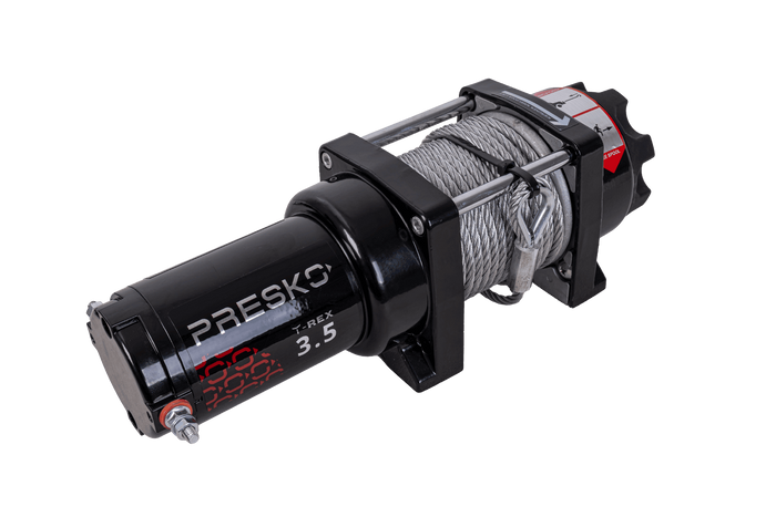 Verricello elettrico per rimorchio PRESKO T-REX 3.5 12V 1590kg con cavo in acciaio da 12 m