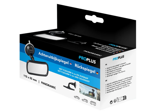 Specchietto retrovisore panoramico ProPlus 750641 con supporto e ventosa 55x115mm