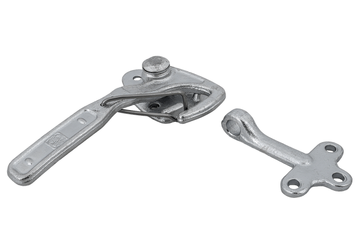 Gancio di traino destro con gancio WINTERHOFF WV 10-R + WVG 10-A chiusura completa laterale del rimorchio