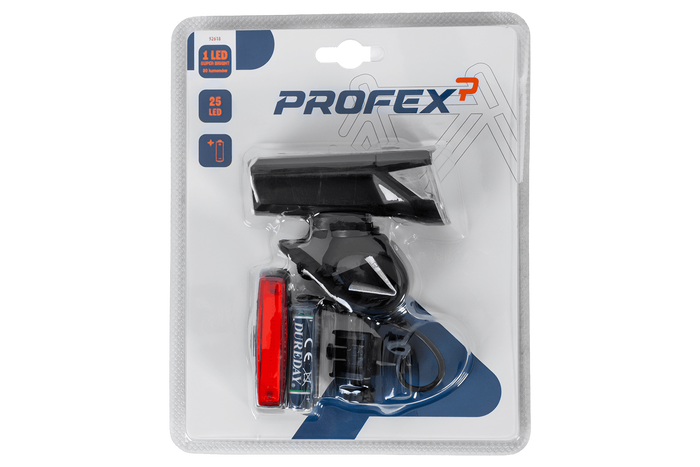 Set di luci per bicicletta a batteria PROFEX 92618 Super Vision (anteriore e posteriore)