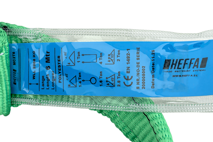 Cinghia per gru HEFFA 6m/60mm/2t con anelli