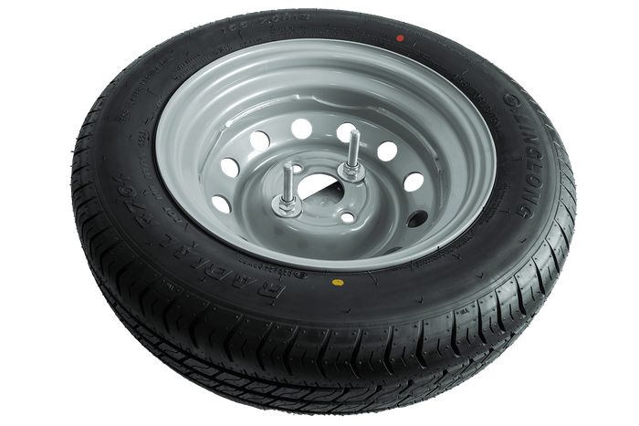 Ruota di scorta per rimorchio con staffa PNEUMATICO LINGLONG 155/70 R13 75N CERCHIO UNITRAILER 4Jx13&quot;H2 4x100 ET:30