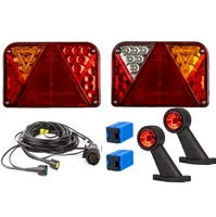 Set luci: luci posteriori a LED DOBPLAST DPT35 + luci di posizione laterali a LED FRISTOM FT-009 + cablaggio MANTES 4,5 m 7PIN