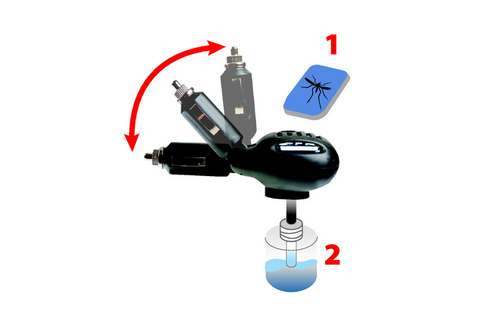 Lampada elettrica antizanzare con presa accendisigari 12/24V