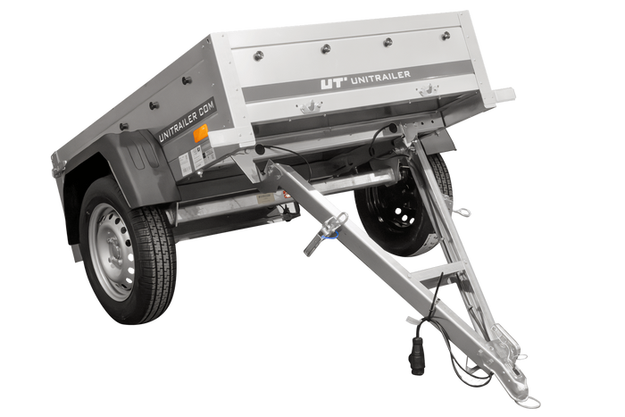 Rimorchio carrello leggero senza freni trasporto cose 750 kg Unitrailer Garden Trailer 150 kipp (new)