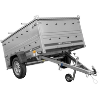 Rimorchio leggero 200x125 UNITRAILER GARDEN 201 KIPP con sponde BIS e copertura in alluminio