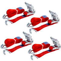 Set di quattro cinghie di trasporto UNITRAILER rosse da 6 m/35 mm/2 t con tenditore