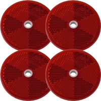 Riflettori tondi con fori, rosso DOBPLAST 60 mm, set di 4 riflettori