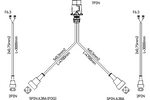 MANTES cablaggio elettrico rimorchio 4,7 m 7 PIN baionette 2x 5 PIN + 2x 2 PIN