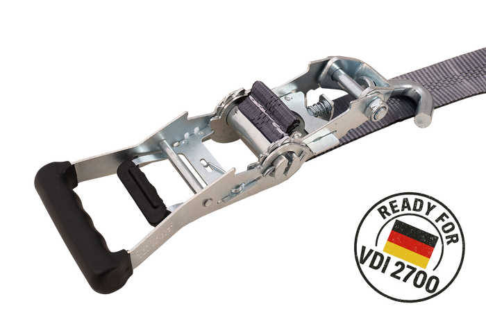 Set di quattro cinghie di trasporto per rimorchi HEFFA CARLINE 130, cinghie di fissaggio ruote 2,8 m/50 mm/5 t VDI 2700