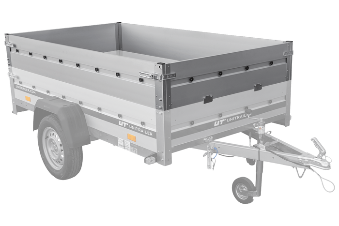 Sponde laterali in alluminio BIS per il rimorchio UNITRAILER GARDEN 230 KIPP ALU