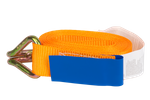 Set di quattro cinghie di trasporto KAMAR da 3 m/25 mm/0,8 t di colore arancione con tenditore.