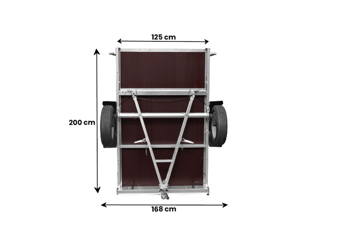 Rimorchio leggero senza freni 200x125 cm Unitrailer Garden Trailer 201 kipp