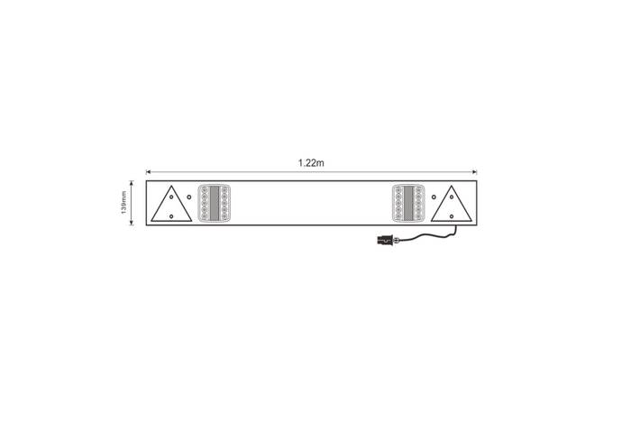 Pannello luci per rimorchio TT TECHNOLOGY TT.12004, faro posteriore a LED, 5 funzioni