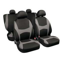 Set di coprisedili per auto LAMPA Capri nero/grigio, per sedili anteriori e posteriori