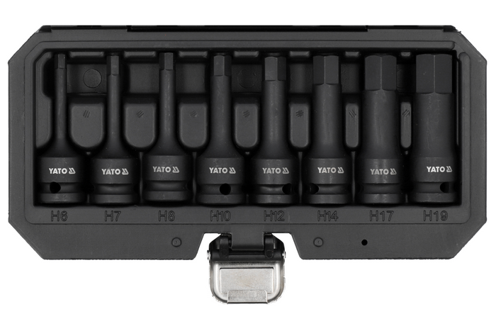 Bussole per chiavi a percussione esagonali YATO YT-1066 6-19 mm 8 pezzi.
