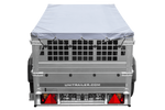Rimorchio monoasse 200x106 UNITRAILER GARDEN 200 KIPP con sponde in rete e telone grigio