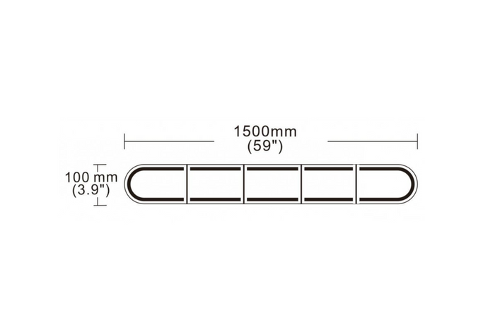 Faro di segnalazione a LED KAMAR DARK BLK0062, lampada lampeggiante a 6 modalità, 1500x100mm