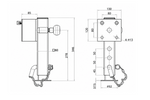 Supporto a manovella estensibile UNITRAILER JL1 per rimorchio pianale da 1500 kg, 346-576 mm