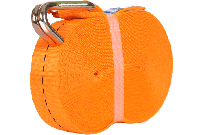 Set di quattro cinghie di trasporto UNITRAILER arancioni da 10 m/25 mm/1 t con tenditore