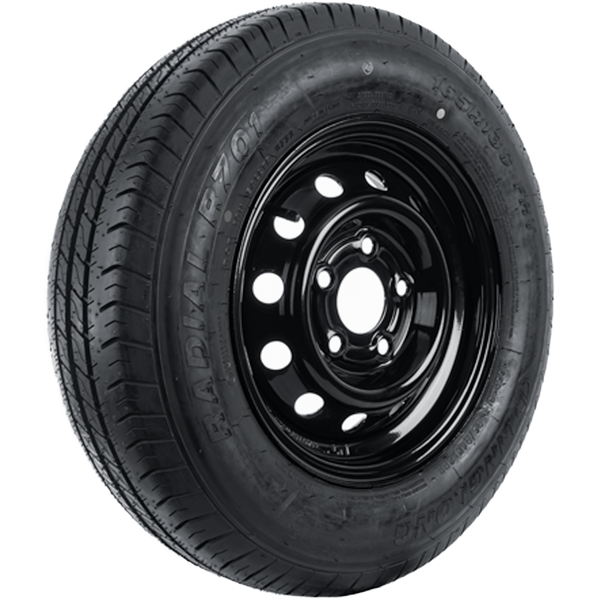 Ruota per rimorchio rinforzata LINGLONG TIRE 165/80 R13C 96/94N UNITRAILER RIM nero 4.5Jx13"H2 5x112 ET:30