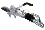 Dispositivo di inerzia KNOTT KF13E con attacco KK14B per rimorchio da 1400 kg con timone a V