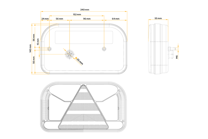 Fanale posteriore FRISTOM FT-170 LED 6 funzioni destro