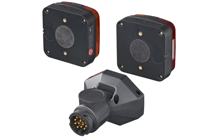 Luci posteriori a LED ProPlus a 13 pin, 4 funzioni sinistra + destra, magnetiche, Bluetooth