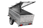 Rimorchio leggero 200x125 UNITRAILER GARDEN 201 KIPP con sponde BIS e copertura in alluminio