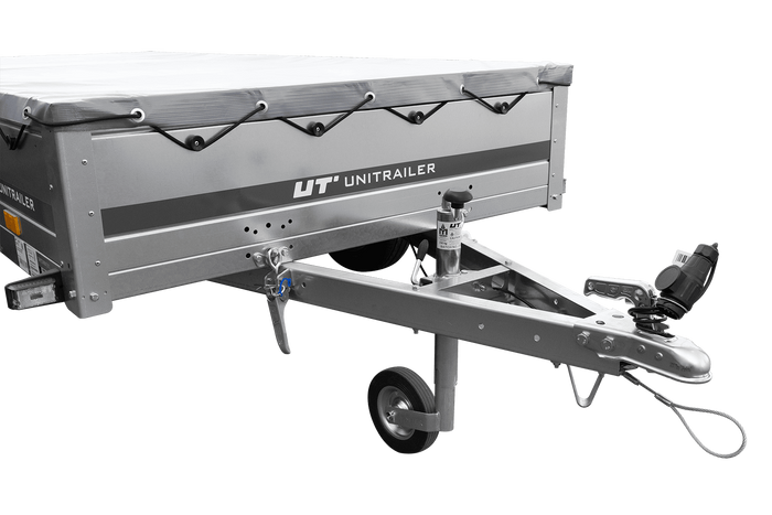 RIMORCHIO LEGGERO BIASSE CON RUOTINO D'APPOGGIO CENTINA H0 E TELONE GRIGIO GARDEN TRAILER 264/2 KIPP