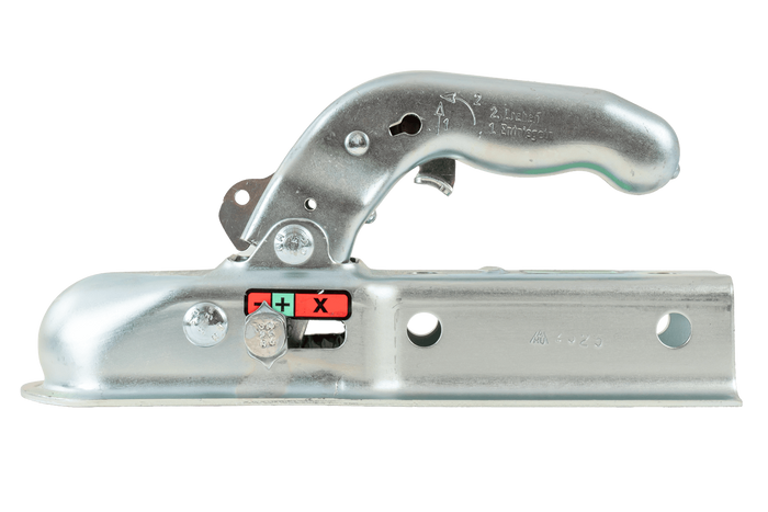 Gancio a sfera KNOTT K7.5-G per rimorchio da 750 kg con barra di traino quadrata da 45 mm