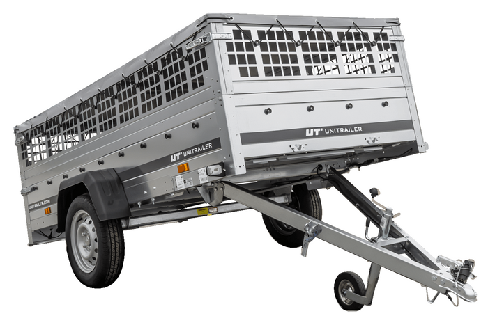RIMORCHIO LEGGERO GARDEN TRAILER 264 KIPP CON RUOTINO SOVRASPONDE IN RETE E TELO PIATTO GRIGIO