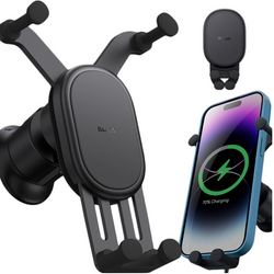 Supporto per telefono da auto BASEUS Stable Gravitional con ricarica wireless Qi da 15 W per la bocchetta dell&#39;aria