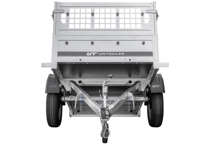 Rimorchio leggero Unitrailer Garden Trailer 200 kipp (new) con ruotino e sovrasponde a rete