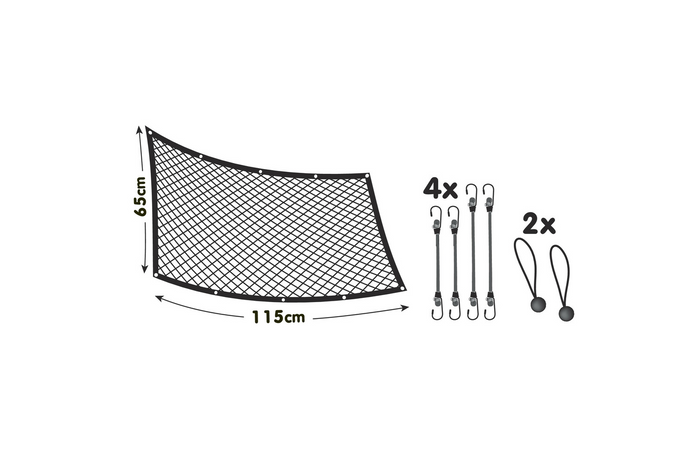 Divisorio per cani LAMPA PET-2 barriera in rete fissata ai sedili anteriori 115x65cm