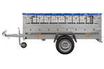 Rimorchio per auto 230x125 UNITRAILER GARDEN 230 KIPP con lati in rete e telone blu
