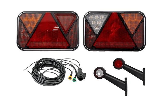 Set luci: luci posteriori a LED FRISTOM + luci di posizione laterali a LED HORPOL + cablaggio MANTES 7m 13 PIN