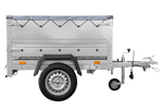 Rimorchio leggero 150x106 UNITRAILER GARDEN 150 KIPP con sponde BIS e telone grigio