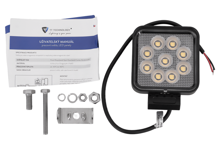 Riflettore per lampada da lavoro a LED TT TECHNOLOGY TT.13336 36xLED 2880lm quadrato