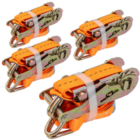 Set di quattro cinghie di trasporto UNITRAILER arancioni da 3 m/25 mm/1 t con tenditore