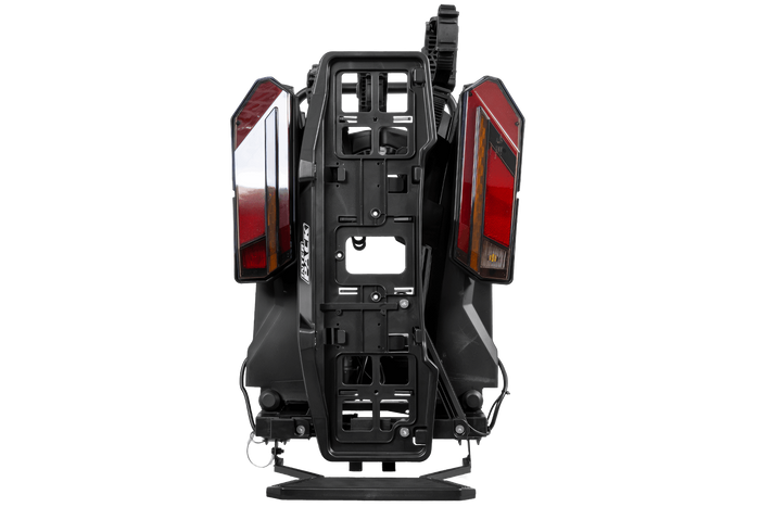 Inter Pack Velox 3 LED - portabici pieghevole da gancio di traino per 3 biciclette con luci a LED (nero)