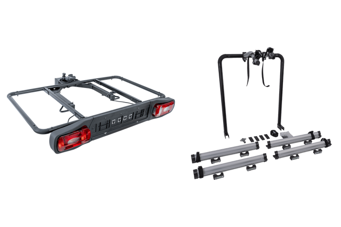 Piattaforma di aggancio Inter Pack Re-Cargo + adattatore per il trasporto di 2 biciclette