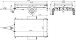 Rimorchio trasporto cose 750 kg Unitrailer Garden Trailer 230 kipp con sovrasponde ruotino centina e telo grigio