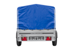 Rimorchio leggero 200x125 UNITRAILER GARDEN 201 KIPP con telaio H-800 e telone blu
