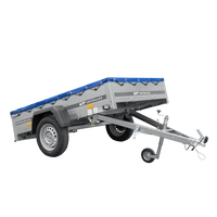 Rimorchio per auto 200x125 UNITRAILER GARDEN 201 KIPP con telaio H-0 e copertura blu