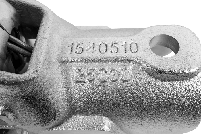 Gancio di traino WINTERHOFF WW 350-RB-K1414 per rimorchio da 3500 kg con timone in tubo da 50 mm, in ghisa.