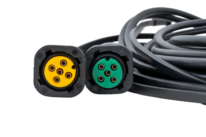 Impianto elettrico MANTES, cablaggio per carro attrezzi, 5 m, spina a 13 poli, 2 baionette a 5 poli