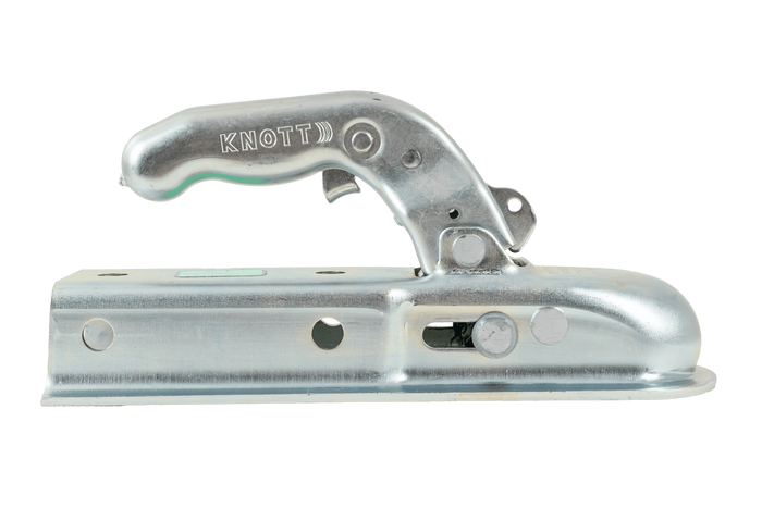 Gancio di traino KNOTT KQ14-B per rimorchio da 1400 kg con timone quadrato da 60 mm