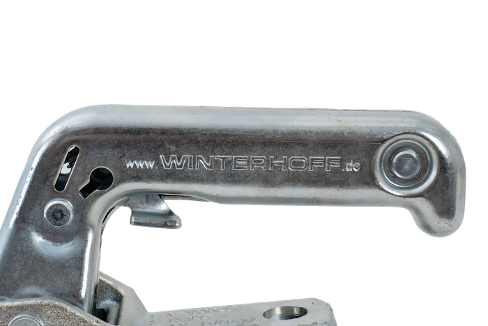 Gancio a sfera WINTERHOFF WW30-D3-K1414 per rimorchio da 3000kg con timone tubolare da 50mm, ghisa