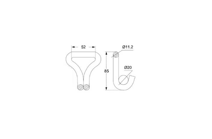 Gancio per cinghie di trasporto UNITRAILER 50mm 5T
